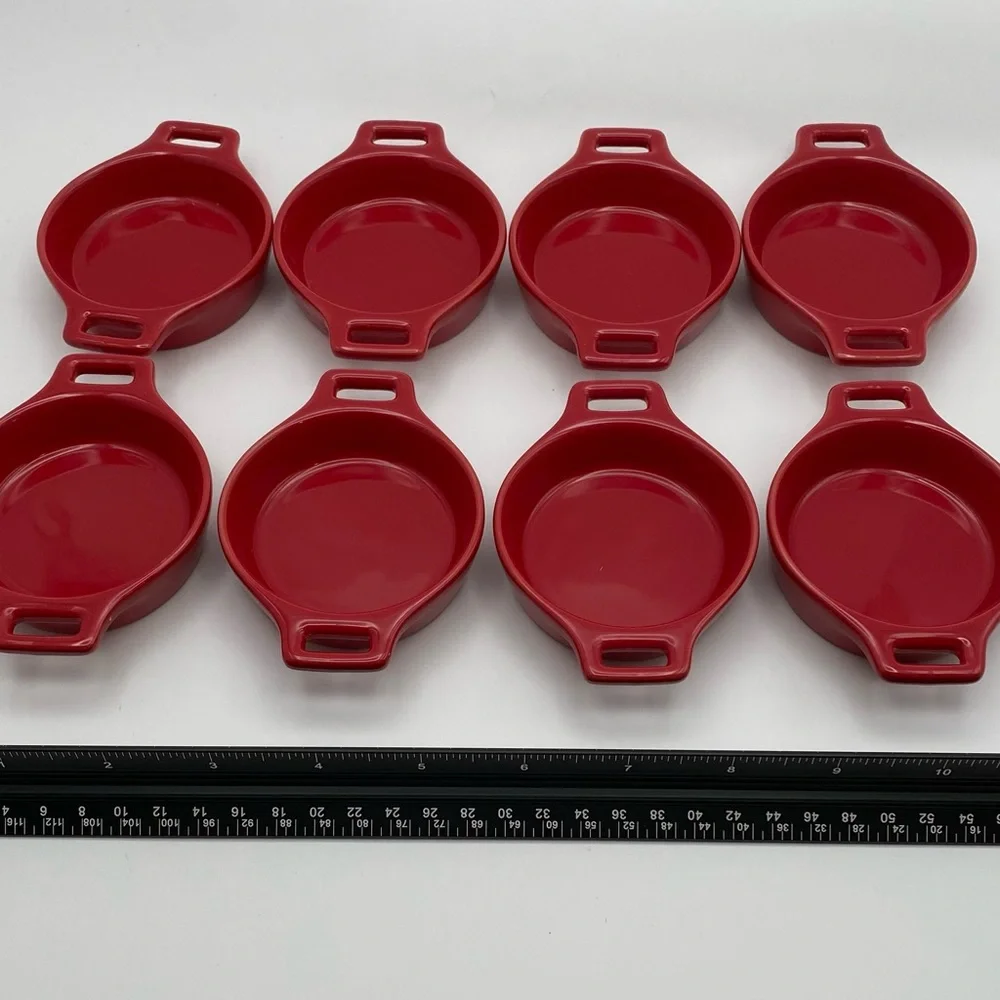 Mini Red Ceramic Casserole Dish 4
